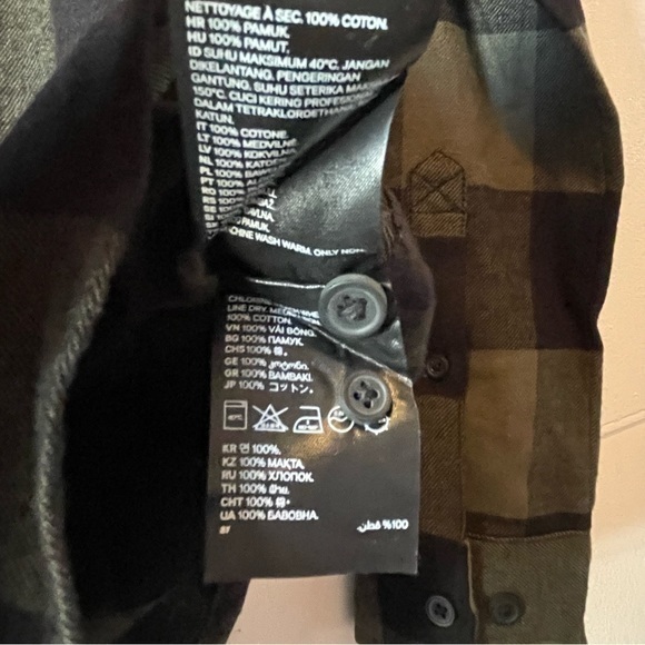 H&M Mens Plaid Button Down Flannel cotton Shirt -X S - Picture 9 of 10